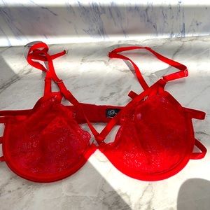 NEW Oh la la Cheri paris red lace bra S/M
